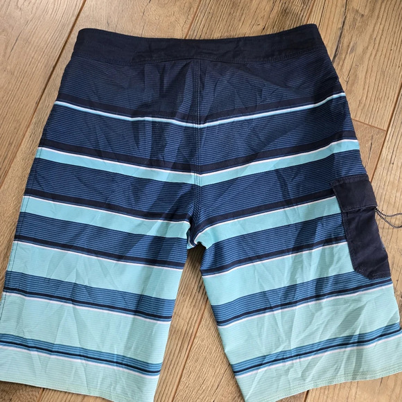 Billabong Platinum X All Day Boys Youth Size 27 Blue Striped Swim Shorts, - Picture 6 of 10